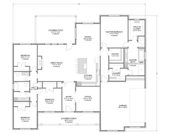 Urban Farmhouse - 4 Bedroom, 2.5 Bath - 2,712 SF - Side Load Garage - PDF Design Plans - Right Read Reverse