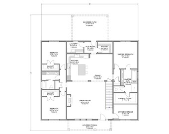 Urban Barndom - Zwei Ebenen - 4 Schlafzimmer, 3 Bäder - 3.026 SF - Überdachte Terrasse - PDF Design Pläne