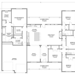 Urban Farmhouse - 5 Bedroom, 3 Bath - 2,832 SF - Front Load Garage - PDF Design Plans