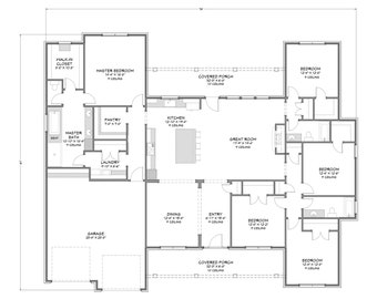 Urban Farmhouse - 5 Bedroom, 3 Bath - 2,832 SF - Front Load Garage - PDF Design Plans