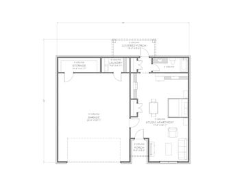 44x48 Apartment with 2-Car 1-RV Garage - PDF FloorPlan - 1,645 sqft - Model 1F e