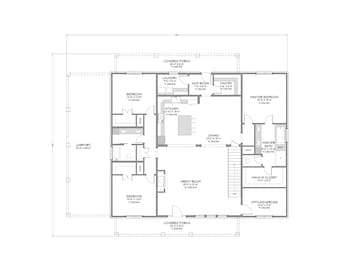 Casa estilo celeiro urbana - Dois andares - 6 quartos, 4 banheiros - 341 m² - Varanda nos fundos - Projeto em PDF