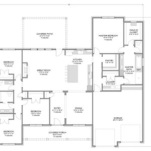 Urban Farmhouse - 4 Bedroom, 2.5 Bath - 2,569 SF - Front Load Garage - PDF Design Plans - Right Read Reverse