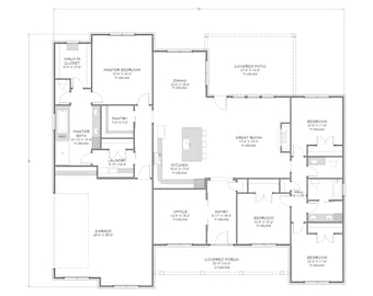 Urban Farmhouse - 4 Bedroom, 2.5 Bath - 2,712 SF - Side Load Garage - PDF Design Plans