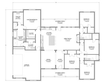 Urban Farmhouse - 5 Bedroom, 3 Bath - 2,832 SF - Side Load Garage - PDF Design Plans