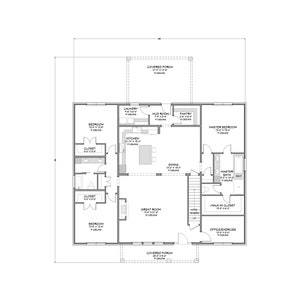 Urban Barndominium - One Level - 3 Bedroom, 2 Bath - 2,416 SF - Covered Patio - PDF Design Plans