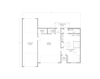 Garagem para RV 50x60 com apartamento estúdio - 680 pés quadrados de área útil - Projeto em PDF