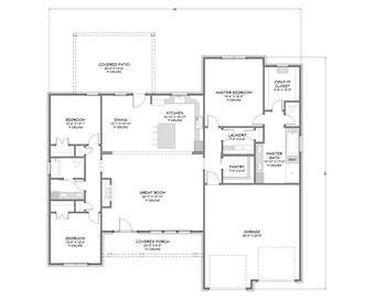 Urban Farmhouse - 3 Bedroom, 2 Bath - 2,132 SF - Front Load Garage - PDF Design Plans - Right Read Reverse