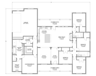 Urban Farmhouse - 5 Bedroom, 3 Bath - 2,854 SF - Rear Side Load Garage - PDF Design Plans