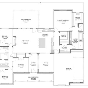Urban Farmhouse - 4 Bedroom, 2.5 Bath - 2,569 SF - Side Load Garage - PDF Design Plans - Right Read Reverse