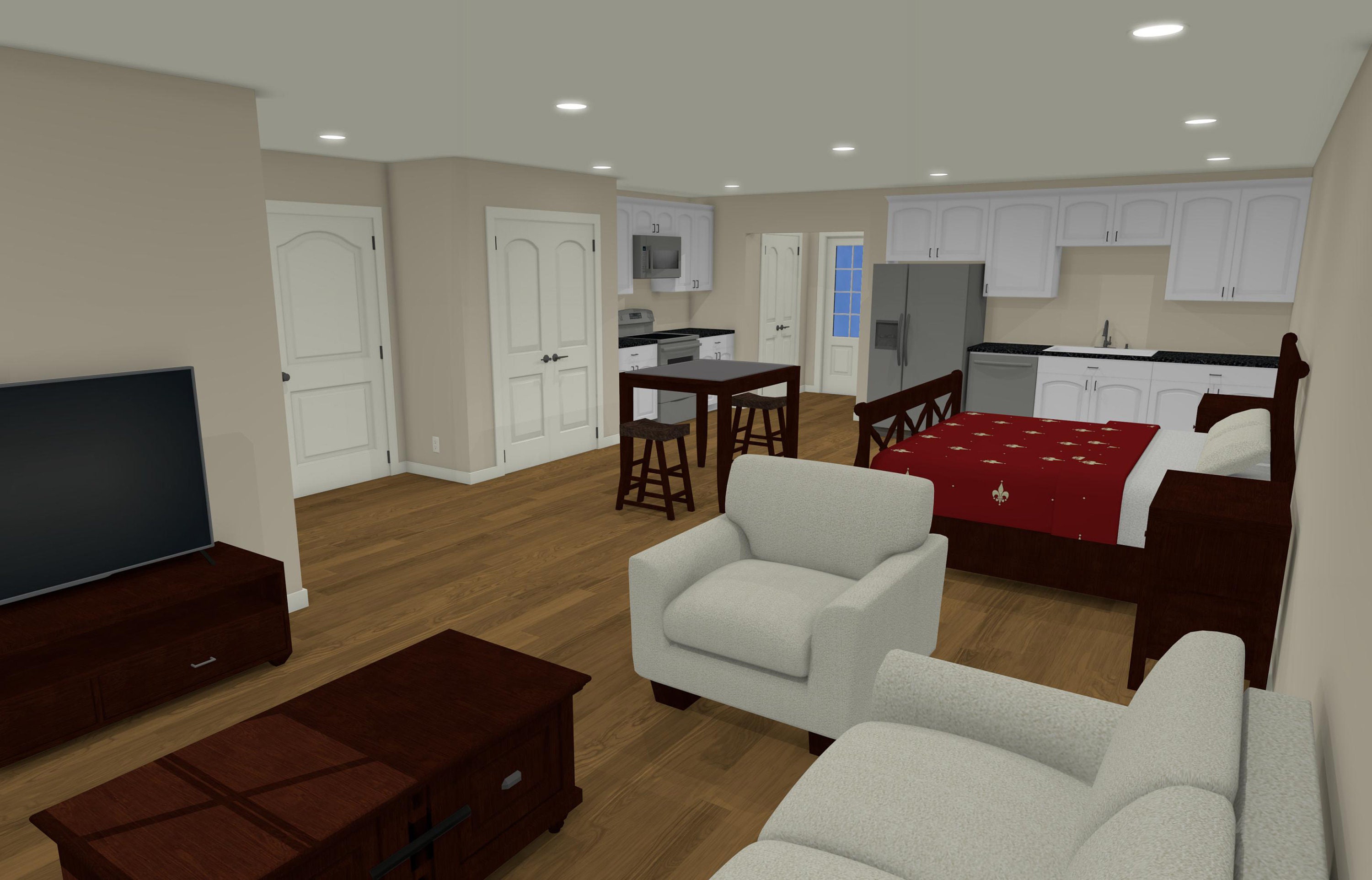 36x45 Garage With Studio Apartment - 732 SF Living Area - PDF Design ...