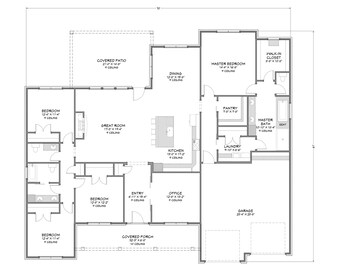 Urban Farmhouse - 4 Bedroom, 2.5 Bath - 2,712 SF - Front Load Garage - PDF Design Plans - Right Read Reverse