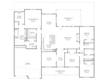 Urban Farmhouse - 4 Bedroom, 2.5 Bath - 2,712 SF - Front Load Garage - PDF Design Plans