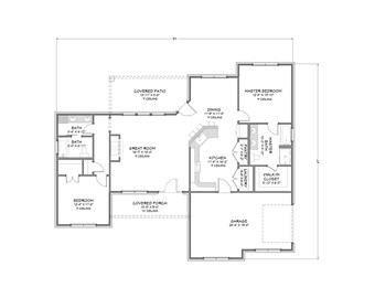 Casa de campo urbana - 2 quartos, 2 banheiros - 135 m² - Garagem lateral para um carro - Plantas em PDF - Leitura à direita e invertida