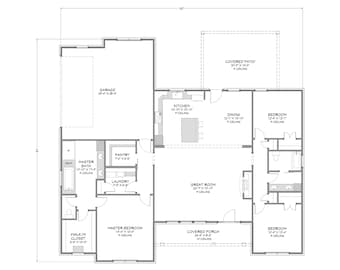 Urban Farmhouse - 3 Bedroom, 2 Bath - 2,133 SF - Rear Side Load Garage - PDF Design Plans