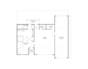 Garagem para RV 50x60 com Apartamento Estúdio - Área Habitável de 680 pés quadrados - Projetos em PDF - Leia à Direita e Leia ao Contrário