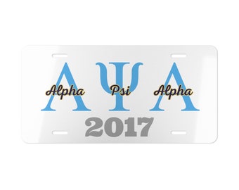 Alpha Psi Alpha Vanity Plate