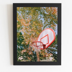 Basketball Hoop Film Photography Print - Wall Art, Fall Aesthetic, Teen Bedroom, NBA Basketball, Sports Print