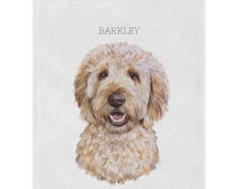 golden doodle blanket dog name blanket gift for golden doodle lover blanket personalized dog lover gift for dog mom