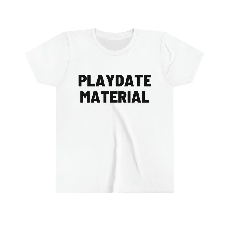 Playdate material valentines day shirt for boys White