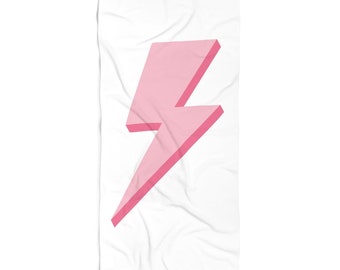 beach towel pink lightning beach towel gift for teen girl beach towel trendy lightning design