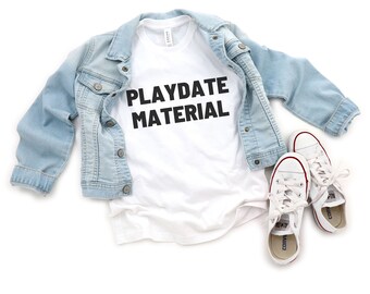 Playdate material valentines day shirt for boys