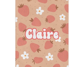 strawberry blanket personalized strawberry print blanket