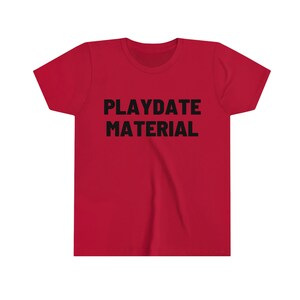 Playdate material valentines day shirt for boys Red