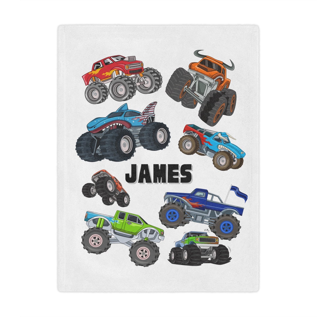 Monster Jam Blanket Customizable Monster Truck Gift Etsy