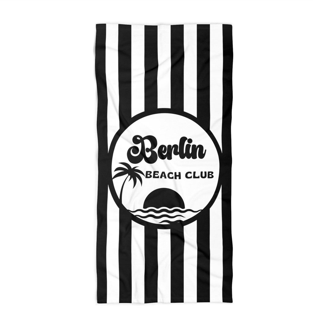 Beach Towel Black and White Beach Towel Stripe Personalized Beach Towel