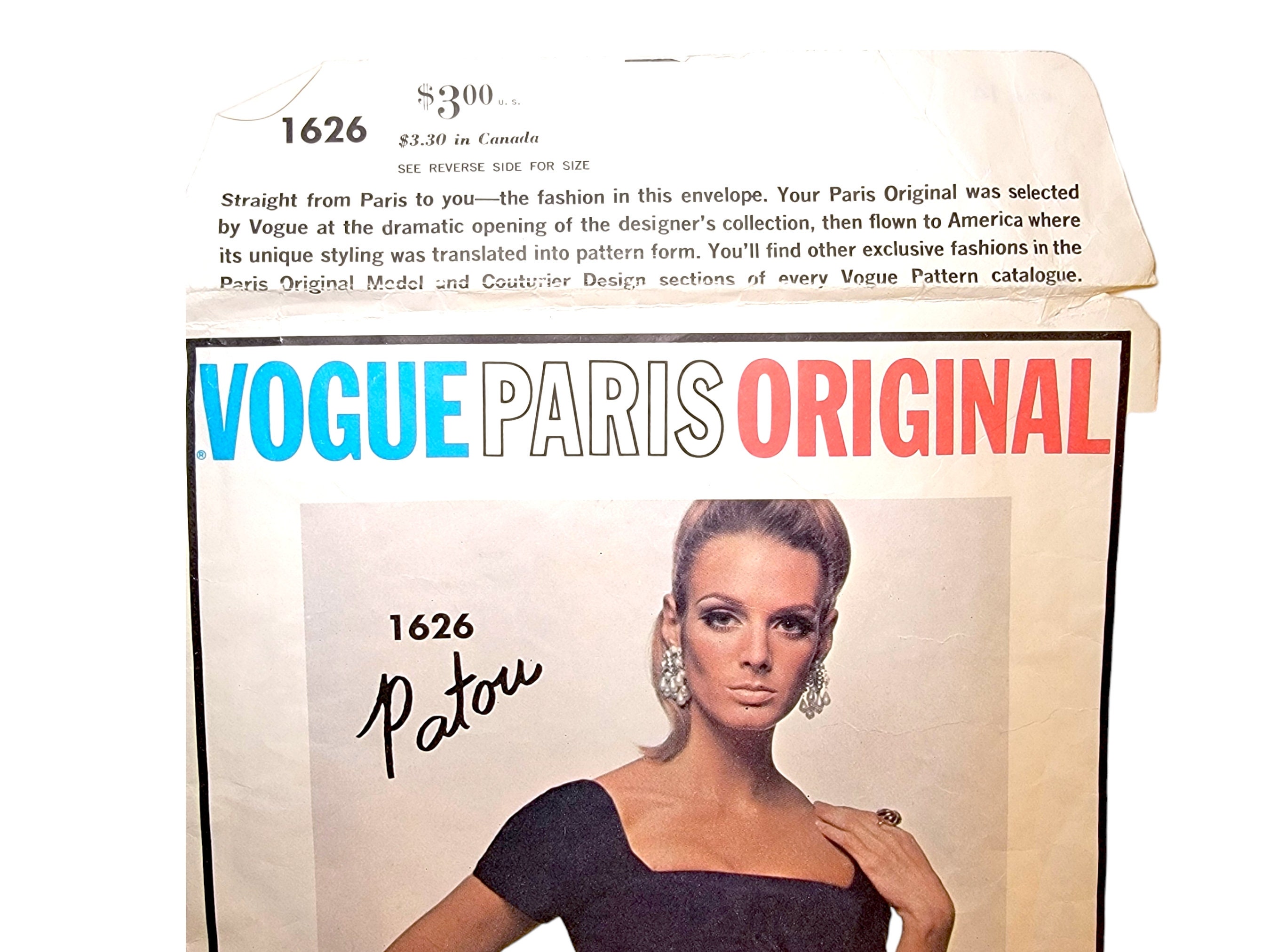1950s Vogue Paris Original 1465 PATOU Cocktail Evening Dress
