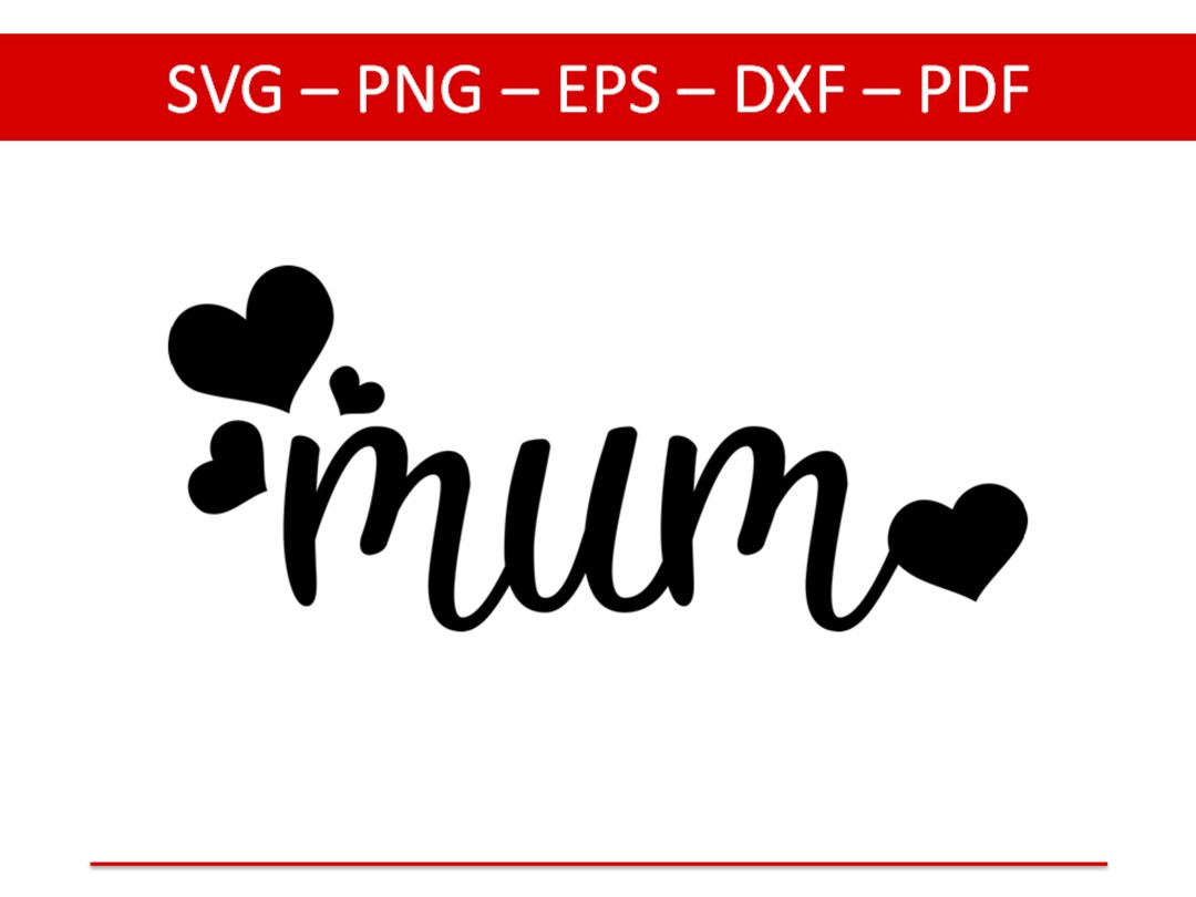 Mum With Hearts SVG, Mum SVG, Mother Svg, Mum Silhouette File, Mum