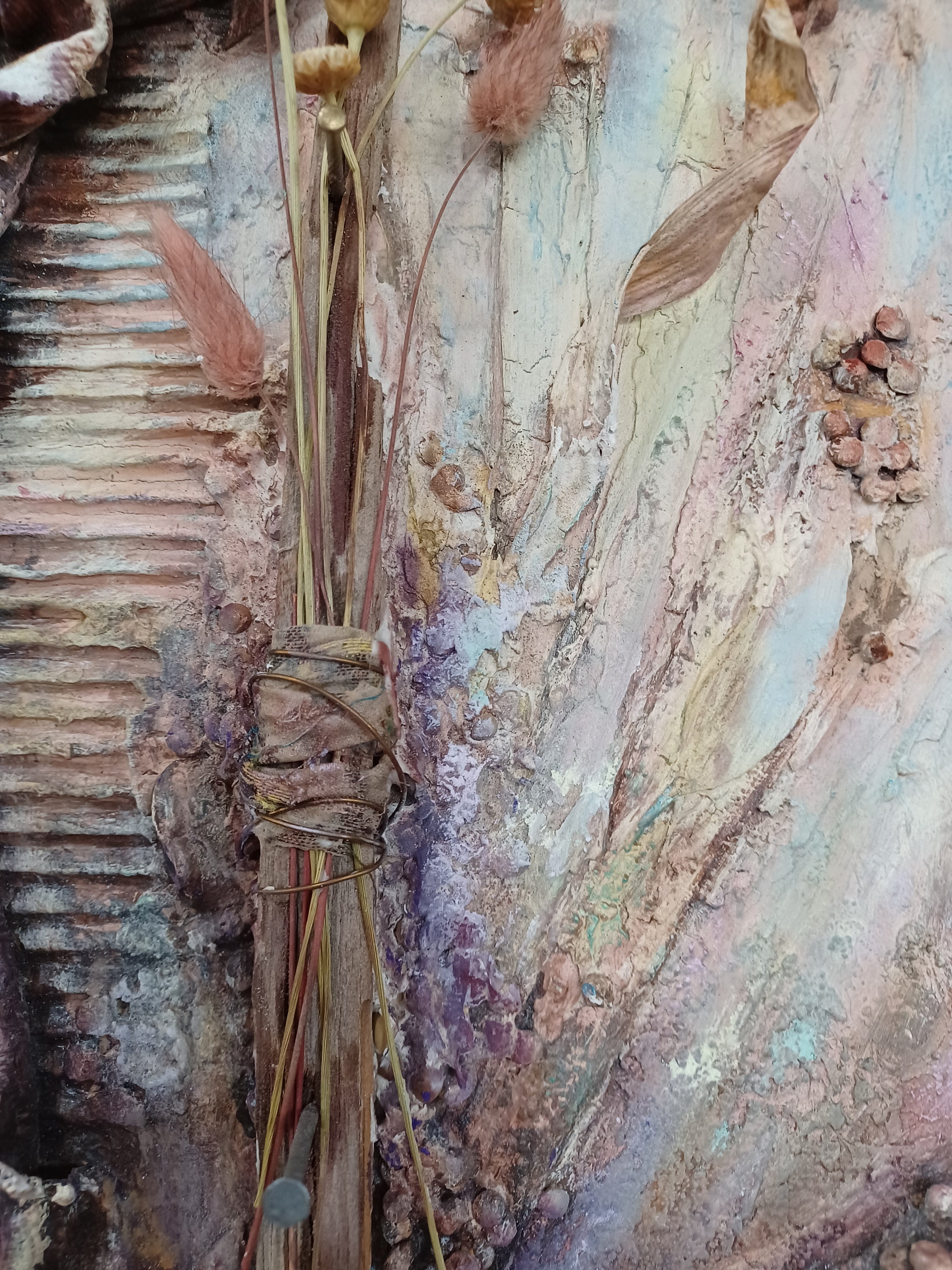 Picture of Textured Fabric Wall Art, 12 16, Dried Flower Texture Art, 3D Texture ...