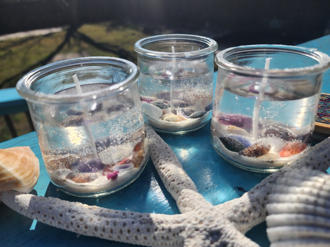 Coastal Beach With Sea Shell Gel Candle Etsy