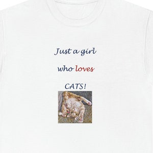 LOVE Cats T-shirt, kitty top, pet lovers, Unisex Heavy Cotton Tee, gift for her him.