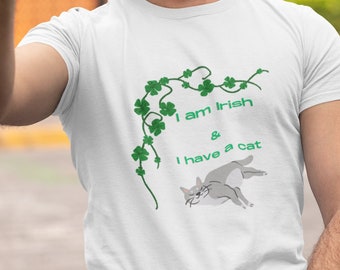 Fun Irish heritage and my cat Unisex Heavy Cotton Tshirt.  St. Patrick's Day