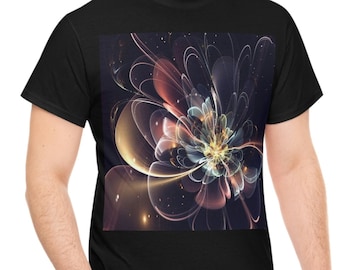 Sci-Fi Tshirt Space lover stars Burst T-shirt, Unique Neon Sky shirt, Unisex Heavy Cotton Tee. Gift for space lover,