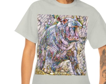 Hippo Unisex Heavy Cotton Tee, Zoo themed T-shirt, gift for animal lover