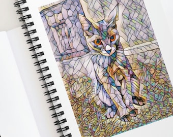 Cat Spiral Notebook, Kitty Ruled Line paper, school or work notebook, feline lovers