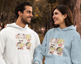 Valentine's gift Spooning Unisex Heavy Blend Hooded Sweatshirt, Gift for her him, Anniversary, Love, Valentine, Fun cute warm weather