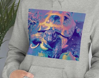 Unisex Quirky Tortoise Hoodie, Russian sweater, Hermann, Sulcata Turtle lovers shirt, Heavy Blend Hooded Sweatshirt