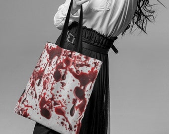 Bloody crime scene bag, Murder Homicide tote, Gothic Halloween vampire death