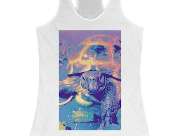 Quirky Tortoise, Turtle Lovers, Reptile Women's Ideal Racerback Tank
