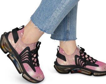 Bright and colorful Women's Mesh Sneakers,  Stars or Confetti shoes, comfortable for running, work, school, and everyday..