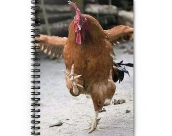 Chicken lovers Journal and notebook, Back to school or work paper, Attack rooster Spiral Notebook - Ruled Line, gift for farmer or friend.