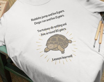 Reptile Funny Tortoise T-shirt, Dog, Rabbit or Tortoise live longer Tee, Russian Sulcata Turtle lovers shirt, gift for her or him