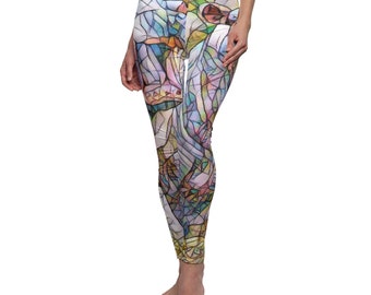 Fitness and yoga people will love these Artsy Hippo design leggings, Fun Hippopotamus Women's Casual bottoms, The gym or workout.