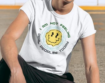 Funny Humorous Unisex T-Shirt, Not Real Peopley Today, Introvert Gift, Sarcastic Graphic Tee, Quirky Unique Shirt, Unisex Jersey Short
