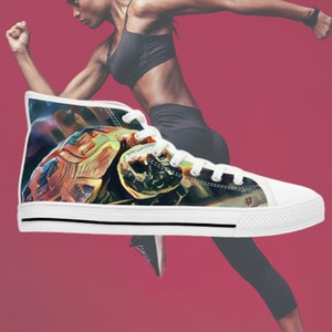 Schritt in Richtung Stil: Russische Schildkröte High Top Sneakers - Damen-Sportschuhe für Russisch, Hermann, Sulcata, Schildkröten-Enthusiasten! #SchildkrötenLovers