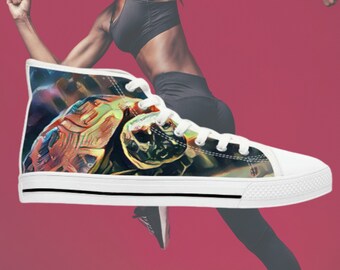 Step into Style: Russian Tortoise High Top Sneakers - Women's Gym Shoes for Russian, Hermann, Sulcata, Turtle Enthusiasts! #TortoiseLovers